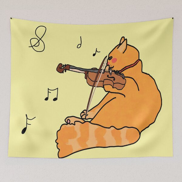 Item preview, Cat playing violin designed and sold by Kaewtaming.