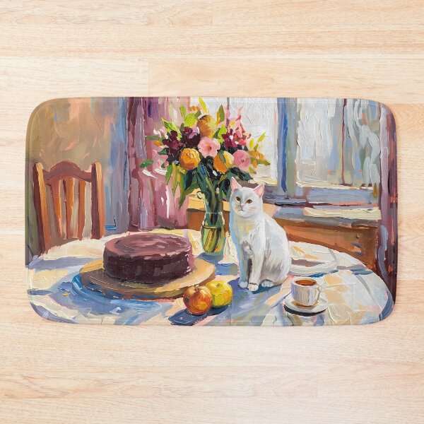Artikelvorschau, Weiße Katze im Esszimmer entworfen und verkauft von sakurashorty.