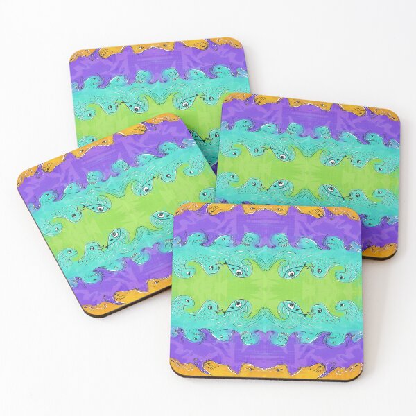 Item preview, Waves merging – A colourful illustration designed and sold by MysticalFruit.