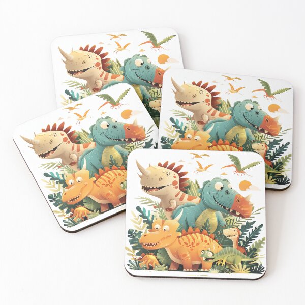 Item preview,  Cute colorful dinosaurs , fun dinosaur art designed and sold by Inktown.