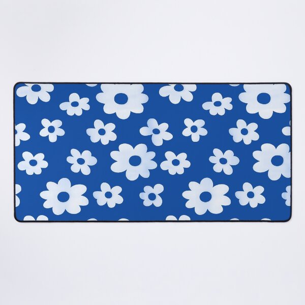 Item preview, Pale Little Daisy Flowers Floral Pattern on Blue designed and sold by victorsuarez.