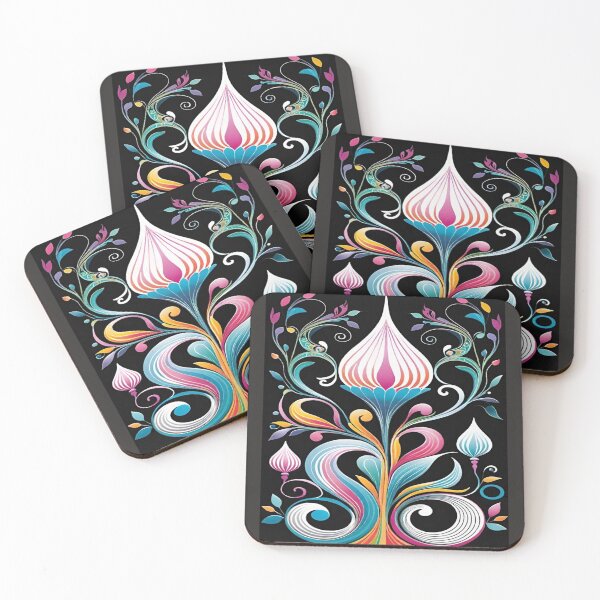 Item preview, Vibrant Symmetrical Floral Artwork designed and sold by merve02shop.