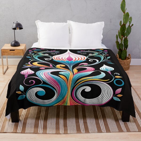 Item preview, Vibrant Symmetrical Floral Artwork designed and sold by merve02shop.