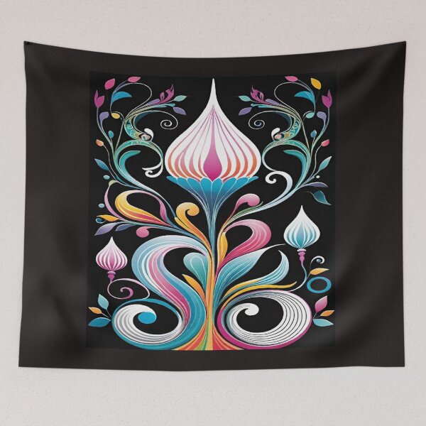Item preview, Vibrant Symmetrical Floral Artwork designed and sold by merve02shop.