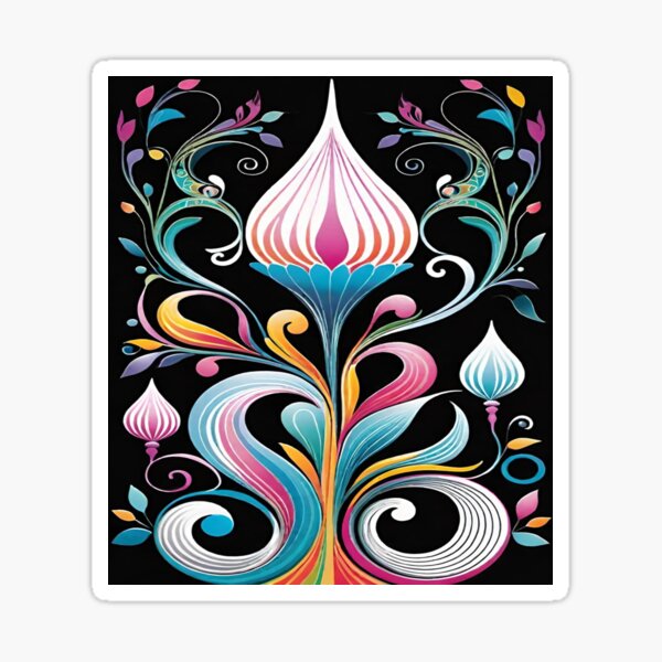 Item preview, Vibrant Symmetrical Floral Artwork designed and sold by merve02shop.