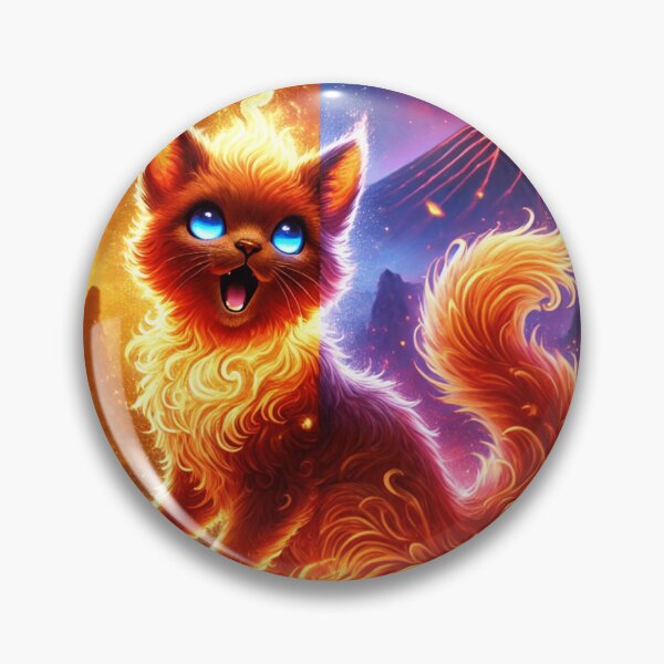 Item preview, Fiery Dual Nature Cat in Lava Landscape designed and sold by TeslaSt0re.