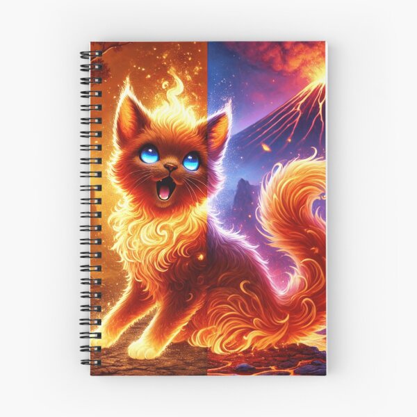 Item preview, Fiery Dual Nature Cat in Lava Landscape designed and sold by TeslaSt0re.