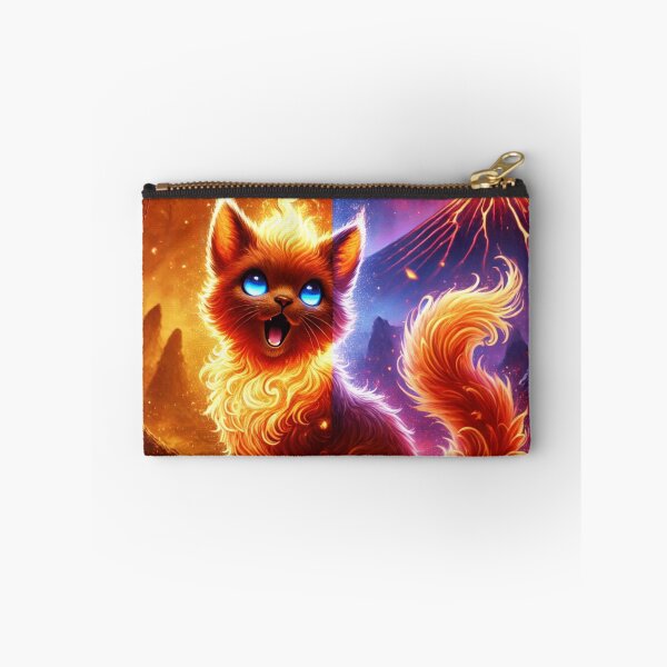 Item preview, Fiery Dual Nature Cat in Lava Landscape designed and sold by TeslaSt0re.