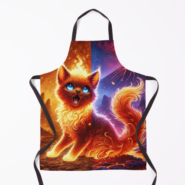 Item preview, Fiery Dual Nature Cat in Lava Landscape designed and sold by TeslaSt0re.