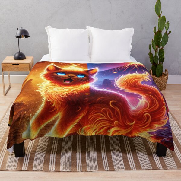 Item preview, Fiery Dual Nature Cat in Lava Landscape designed and sold by TeslaSt0re.