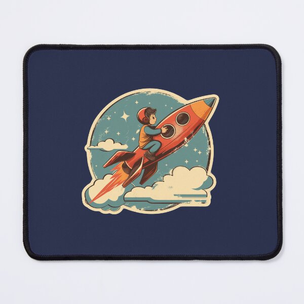 Item preview, Retro Space Adventure - Kid on Rocket Art Print designed and sold by nshaltiel.