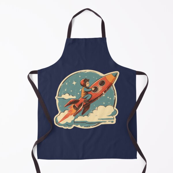 Item preview, Retro Space Adventure - Kid on Rocket Art Print designed and sold by nshaltiel.