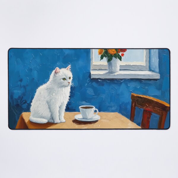 Item preview, White Cat In The Dining Room designed and sold by sakurashorty.