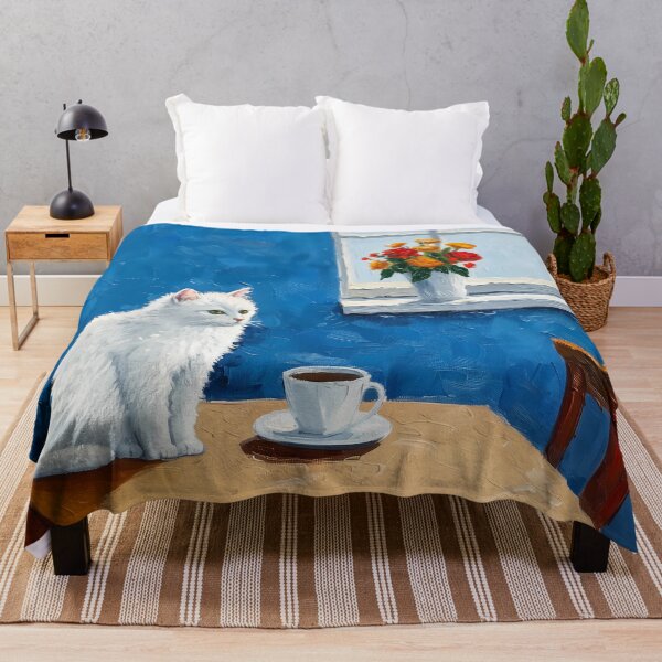 Item preview, White Cat In The Dining Room designed and sold by sakurashorty.