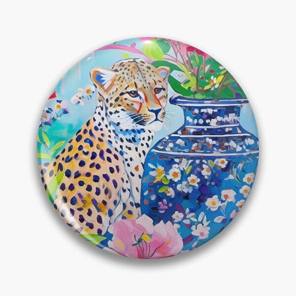 Item preview, Cheetah and pink Clematis designed and sold by SophieClimaArt.