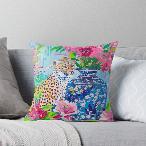 Item preview, Cheetah and pink Clematis designed and sold by SophieClimaArt.