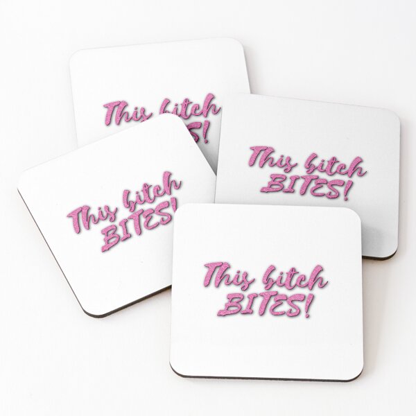 Item preview, this bitch BITES! in pink glitter designed and sold by sillygaydesigns.