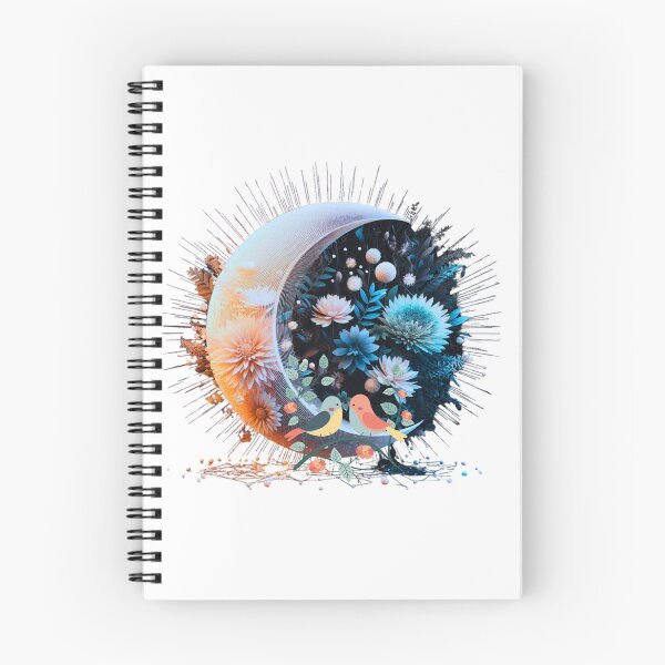Item preview, Love Birds Floral Moon Art designed and sold by Modern-Tropical.