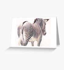 "Wrong Way" Zebra Wildlife Watercolor Greeting Card