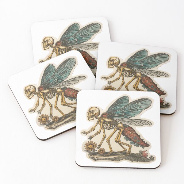 Item preview, Skeleton Dragonfly - Vintage Gothic Insect Art Print designed and sold by nshaltiel.