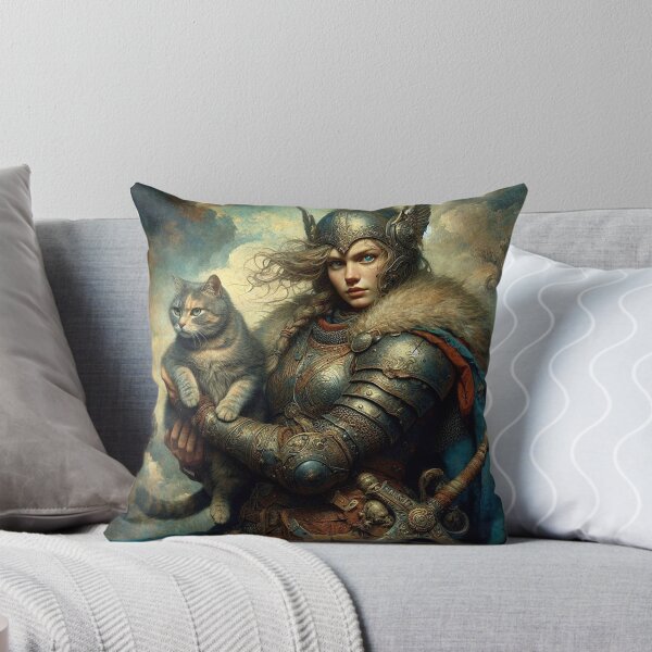 Item preview, BEAUTIFUL VALKYRIE WARRIOR AND HER CAT designed and sold by CinemaObscura.
