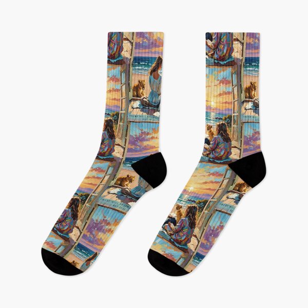 Item preview, Lions Watch in On A Sunset Beach  Study.  designed and sold by IvaRenee.
