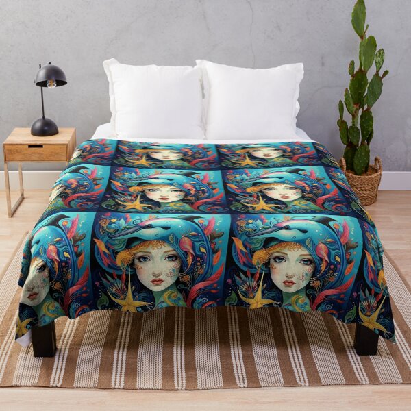 Item preview, Girl and dolphin in the ocean. designed and sold by Natalia-Vlad.