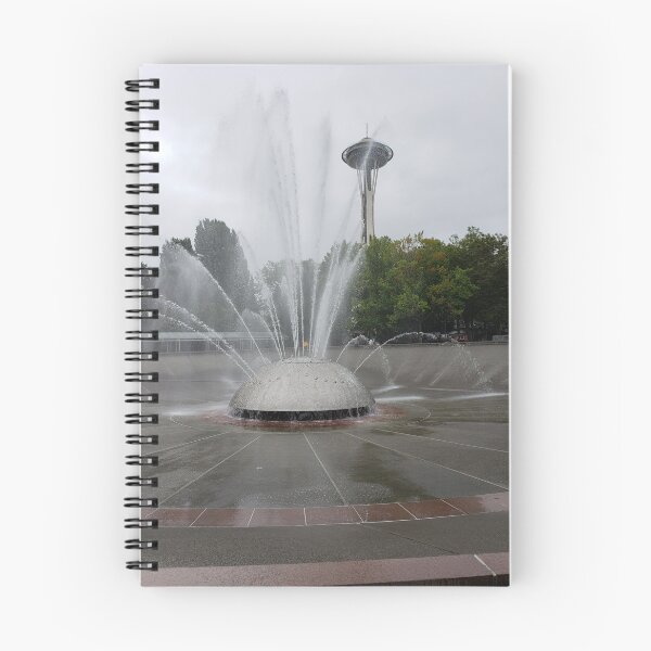 Item preview, The fountain and space needle Seattle WA designed and sold by Raineylanes.