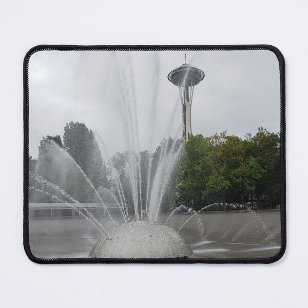 Item preview, The fountain and space needle Seattle WA designed and sold by Raineylanes.