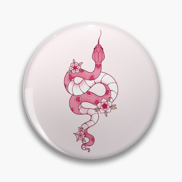 Item preview, Pink Heart Snake Tattoo designed and sold by PinkReverieShop.