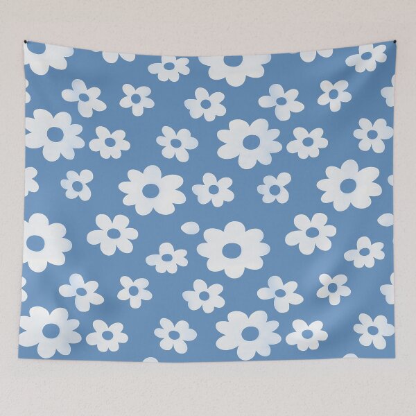 Artikelvorschau, Kleine Gänseblümchen Blumenmuster auf Hellblau entworfen und verkauft von victorsuarez.
