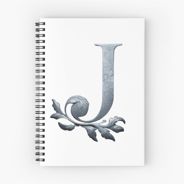 Item preview, Luxury Floral Monogram J: Elegant Grey and Silver Typography designed and sold by Fil4.