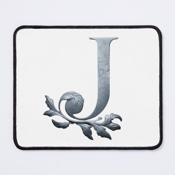 Item preview, Luxury Floral Monogram J: Elegant Grey and Silver Typography designed and sold by Fil4.