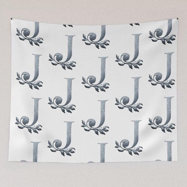 Item preview, Luxury Floral Monogram J: Elegant Grey and Silver Typography designed and sold by Fil4.