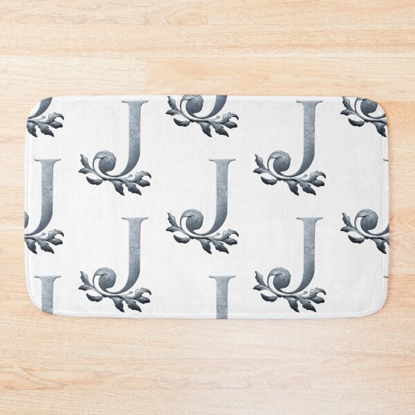 Item preview, Luxury Floral Monogram J: Elegant Grey and Silver Typography designed and sold by Fil4.