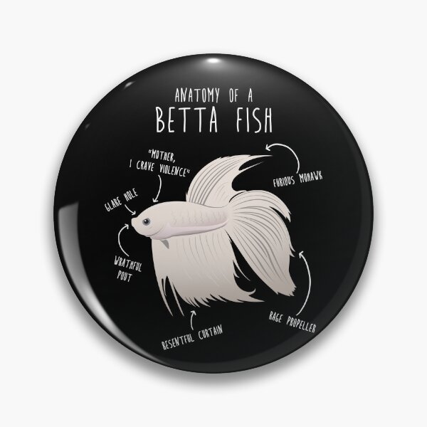 Item preview, White Betta Fish Anatomy designed and sold by Clara Hollins.