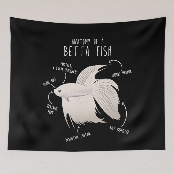 Item preview, White Betta Fish Anatomy designed and sold by Clara Hollins.