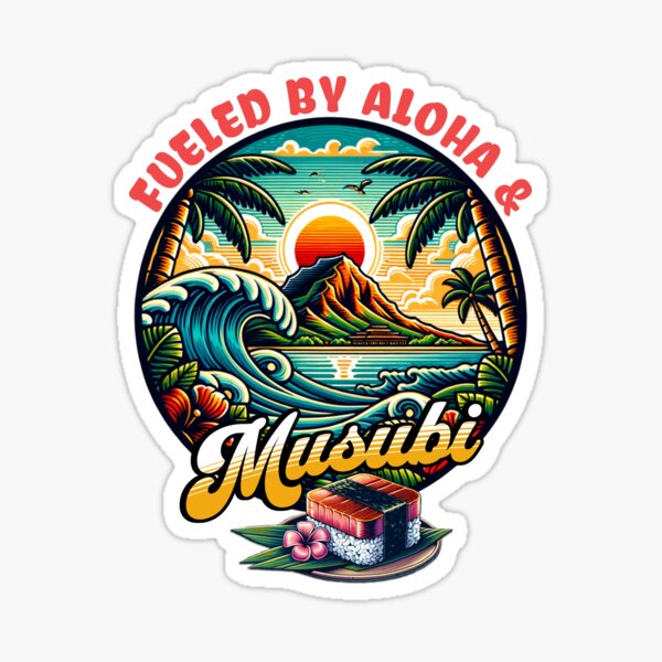 Item preview, Fueled by Aloha & Musubi Tropical Food Snack Funny Pun Men Women's Kids designed and sold by PNW Tees & More.