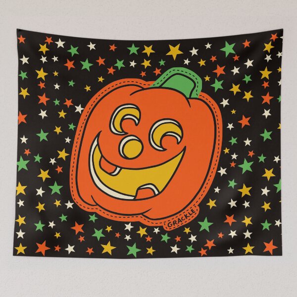 Item preview, Vintage Halloween Stitched Pumpkin designed and sold by JanGrackle.