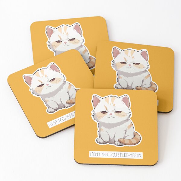 Item preview, I don't need your purr-mission #CatGifts #CatLady #CatMom #CatDad #CatLife designed and sold by Anna Halasek.