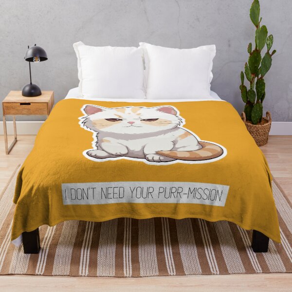 Item preview, I don't need your purr-mission #CatGifts #CatLady #CatMom #CatDad #CatLife designed and sold by Anna Halasek.