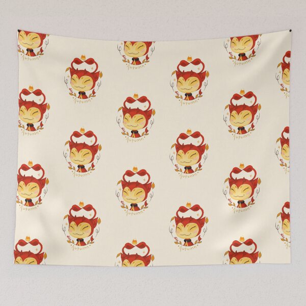 Item preview, Cute Smiley Creature with Halloween Devil Costume in Autumn designed and sold by VulpyArt.