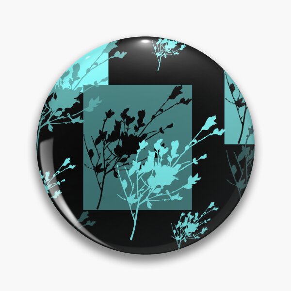 Item preview, Privet Sprig Aqua and Black Half-Drop designed and sold by Art in My Loft.