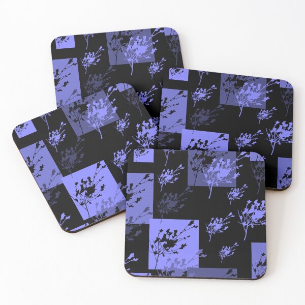 Item preview, Privet Sprig Blue Violet and Black Half-Drop designed and sold by Art in My Loft.