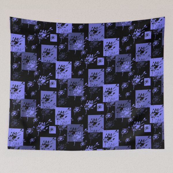 Item preview, Privet Sprig Blue Violet and Black Half-Drop designed and sold by Art in My Loft.