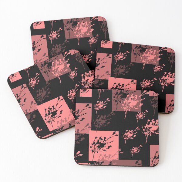 Item preview, Privet Sprig Blush Pink and Black Half-Drop designed and sold by Art in My Loft.