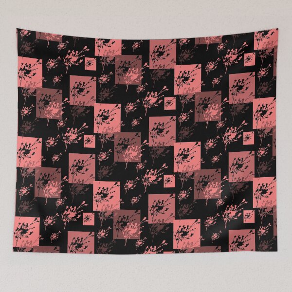 Item preview, Privet Sprig Blush Pink and Black Half-Drop designed and sold by Art in My Loft.