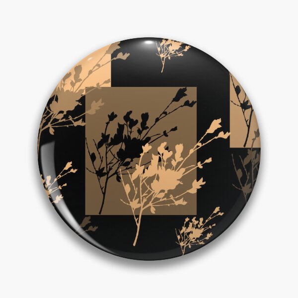 Item preview, Privet Sprig Gold and Black Half-Drop designed and sold by Art in My Loft.
