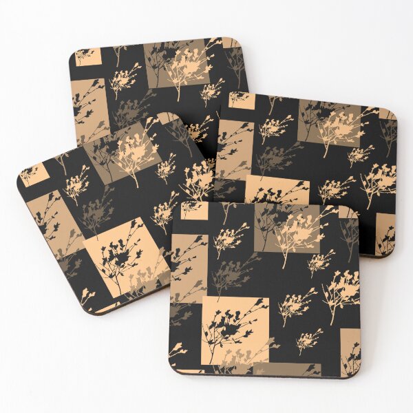 Item preview, Privet Sprig Gold and Black Half-Drop designed and sold by Art in My Loft.
