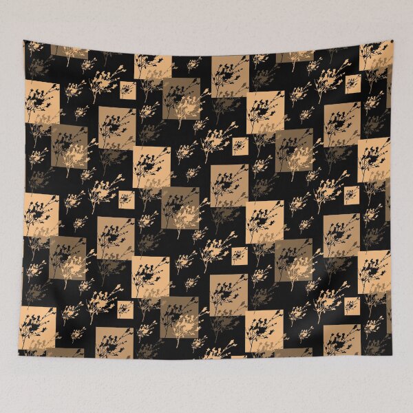 Item preview, Privet Sprig Gold and Black Half-Drop designed and sold by Art in My Loft.